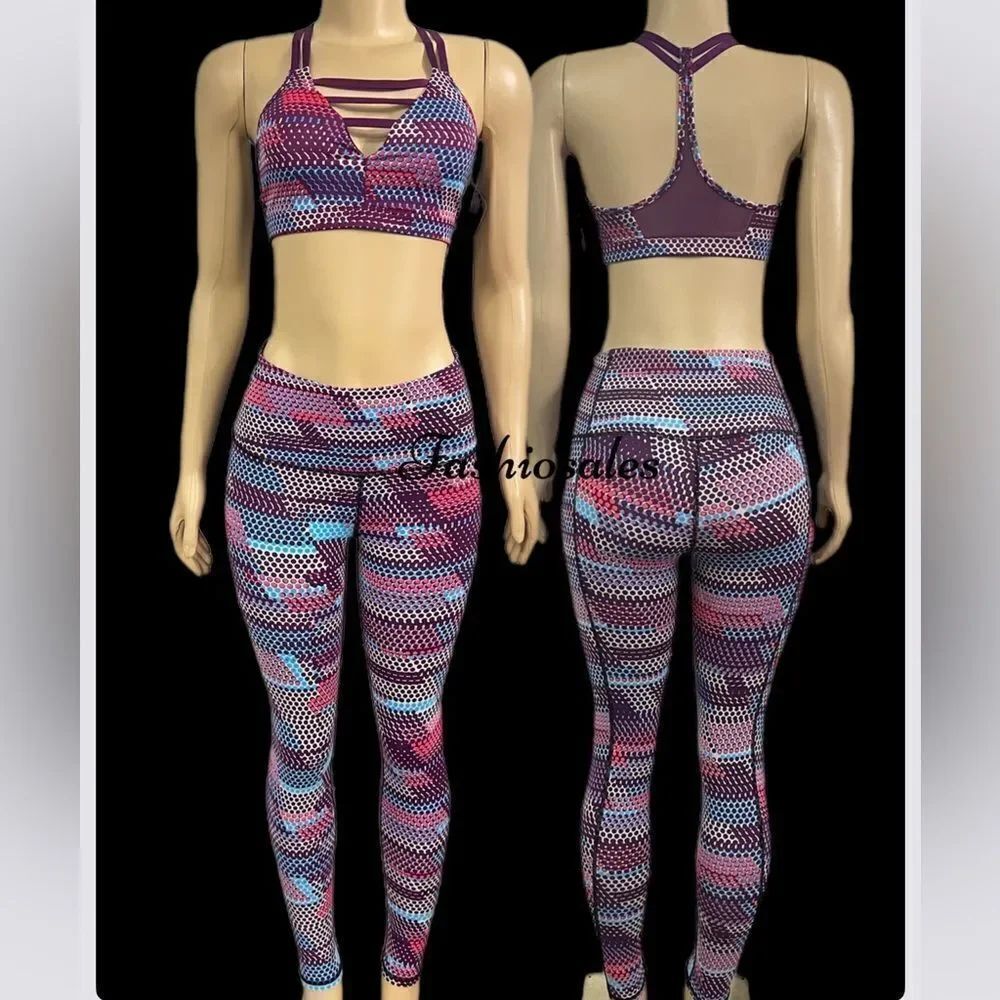 Victoria Secret Sports Set knockout Tight Leggings & Matching Bra multicolor S